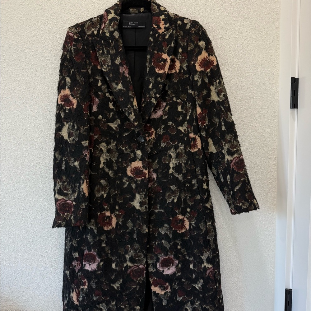 Floral Patterned Women's Zara Coat.  Size S
